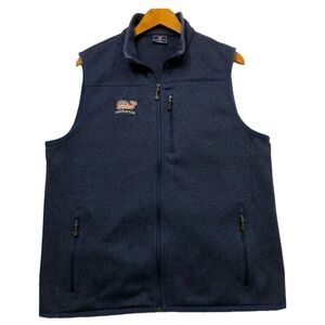 Vineyard Vines Mens Fleece Vest Navy Blue Size Medium California Whale Logo